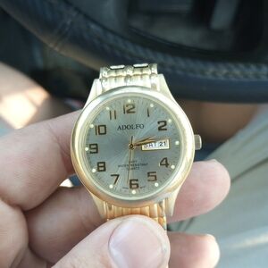 Adolfo Gold Watch with Gray Dial